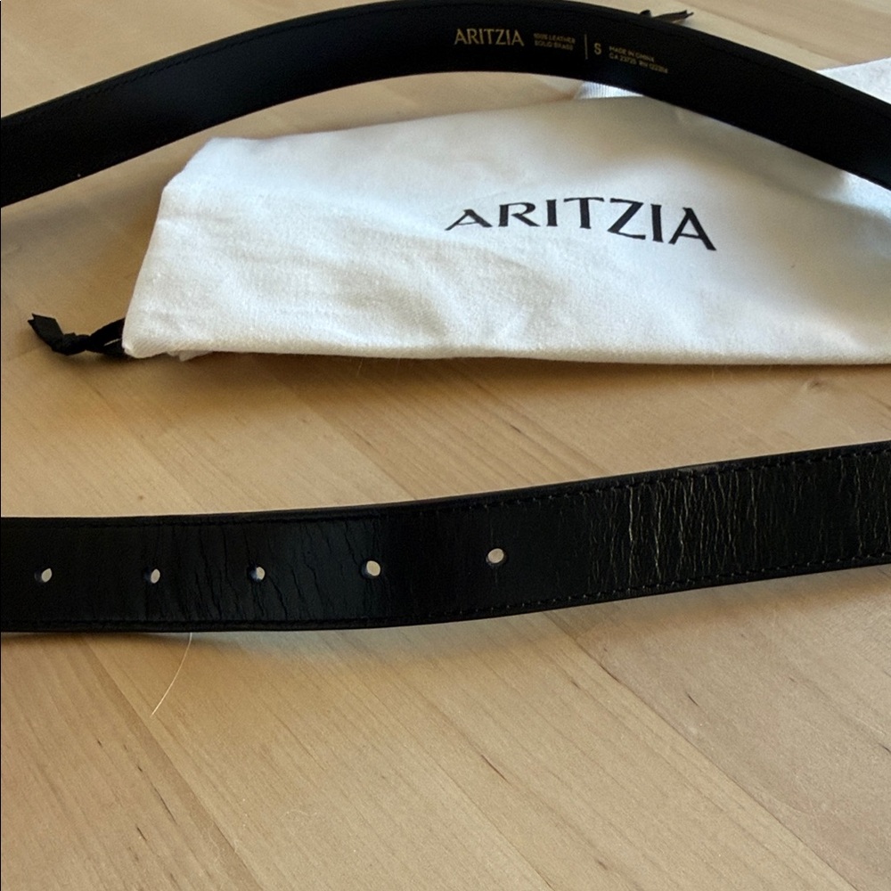 Aritzia Leather Belt Solid Brass - Picture 6 of 6